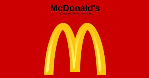 Exemplo logo mcdonalds com CSS3 Exemplo logo mcdonalds com CSS3