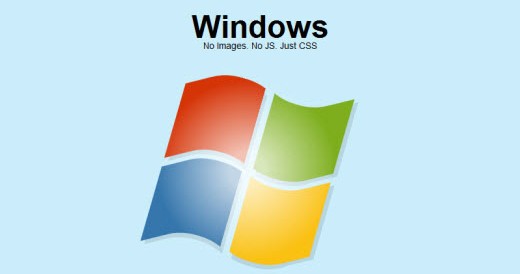 Exemplo logo Windows com CSS3 Exemplo logo Windows com CSS3