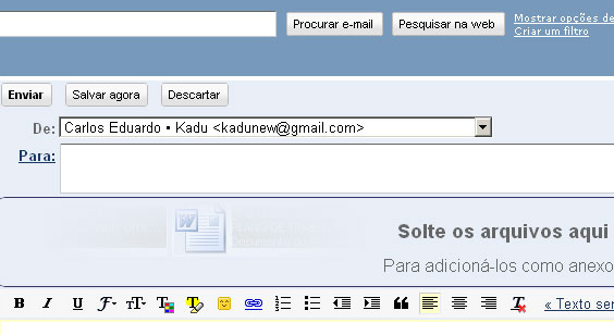 Gmail, anexando arquivos