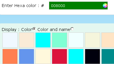 Color eminder paleta de cores HTML