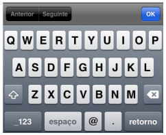 Exemplo input email no Iphone